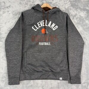 Cleveland Browns Fanatics Pro Line Pullover Hoodie Mens Small Gray Graphic